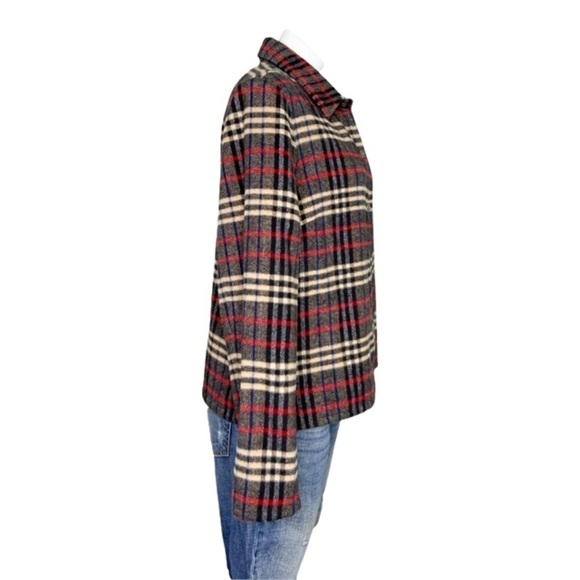 Evan Picone Plaid Jacket Snap Buttons Closure Size 14 - Picture 3 of 7